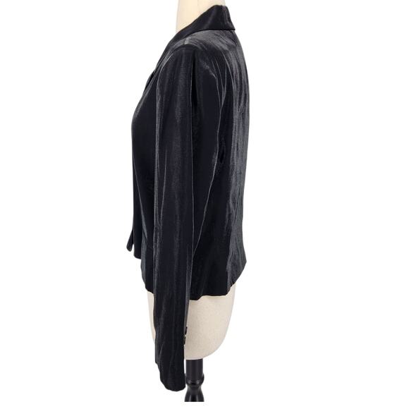 Vintage Harve Benard Black iridescent Shimmer Blazer Evening Jacket Black SZ 8 - Picture 5 of 5